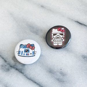 Hello Kitty x Star Wars Button Pins - SET OF 2